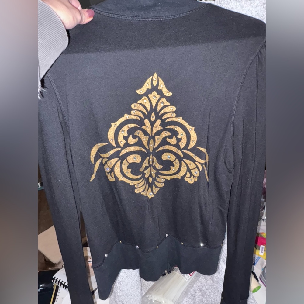 Thrifted Rhinestone zip up #y2k